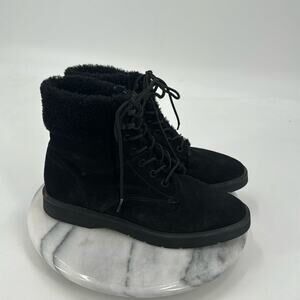 Vince Black Suede lace up winter boots